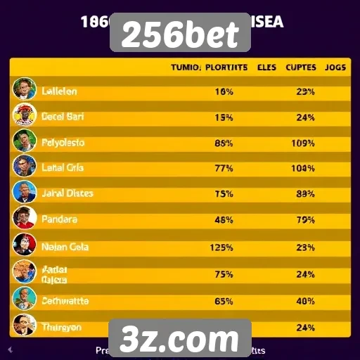 Estatísticas sobre os jogos mais populares no 256bet